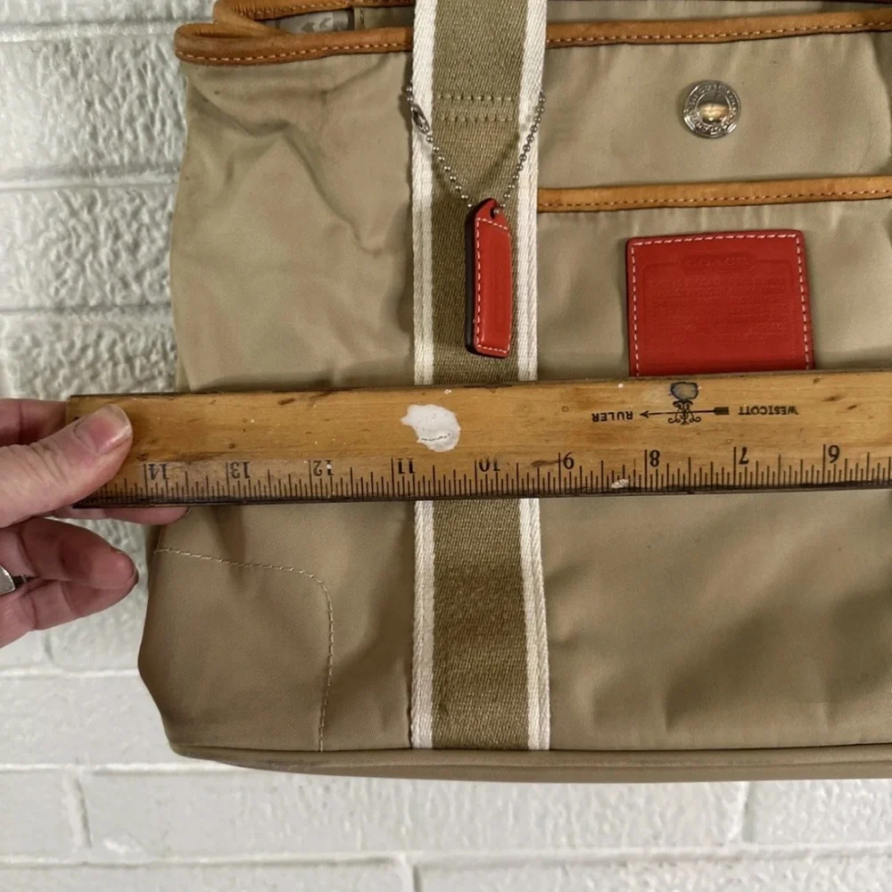 Vintage Coach Hampton nylon canvas leather bag